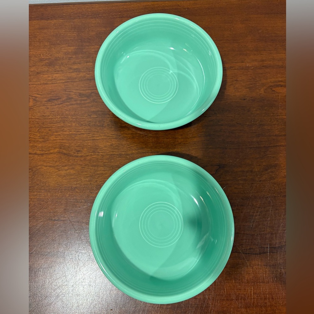 Fiestaware Fiesta *2* Seamist small 5.5” bowls Rare Retired - Picture 8 of 10